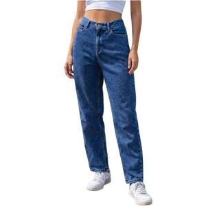 Vintage 90s LL Bean Mom Jeans Size 26 Ultra High-Rise Taper Medium Blue 29x28